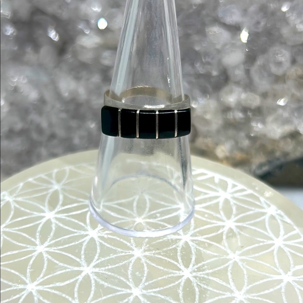 Vintage Black Onyx Inlay Ring